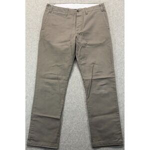 Buck Mason Mens Chino Pants Beige Slub Twill Flat Front Straight Leg Pockets 31